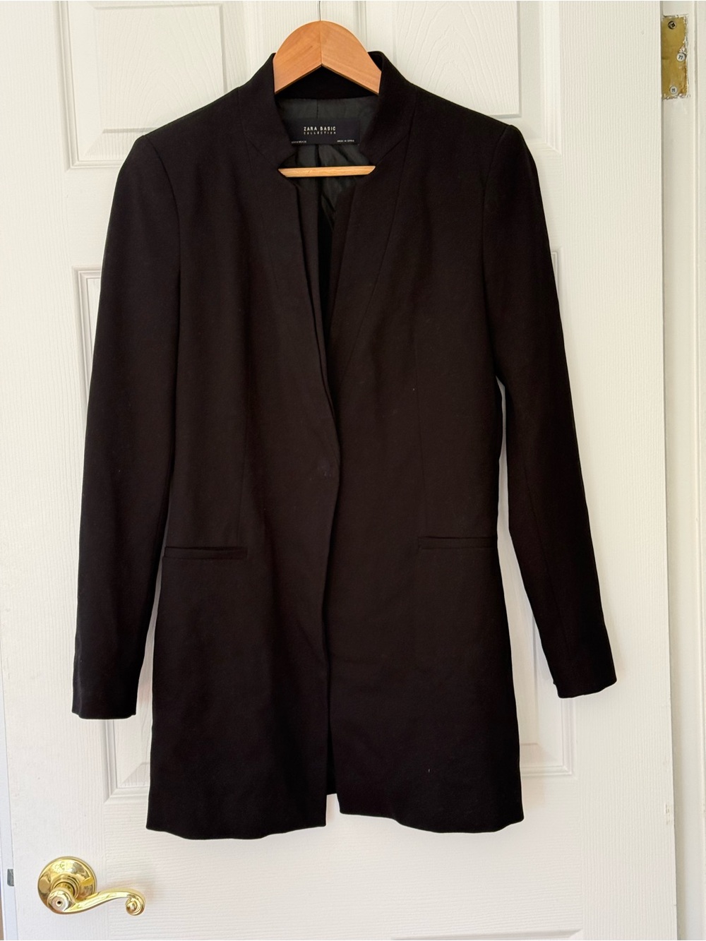 Zara Black Longline Blazer Size Medium Like New